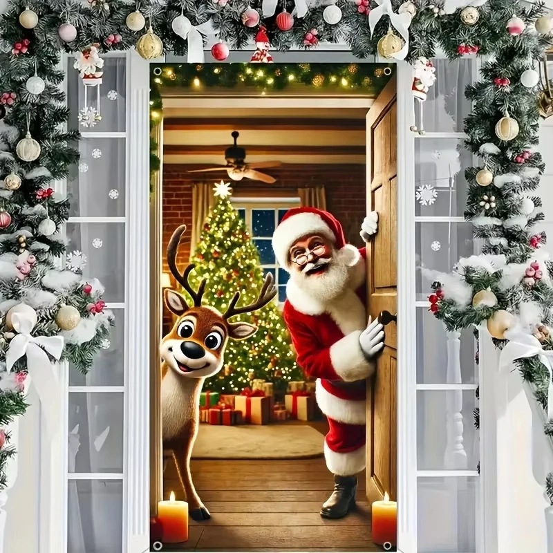 Capa de Porta de Natal Estampada 90 x 180 cm